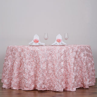 Create a Picture-Perfect Setting with Blush Satin Tablecloth