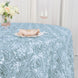 120inch Light Blue Grandiose 3D Rosette Satin Round Tablecloth