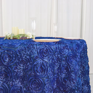 Create a Captivating Atmosphere with the Royal Blue Satin Round Tablecloth