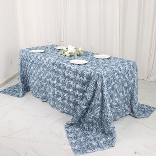 Dusty Blue Satin Rectangle Tablecloth for a Dreamy Wedding Decor