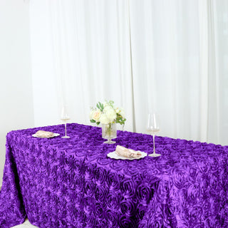 Create a Lavish and Enchanting Atmosphere with Purple Rosette Tablecloth