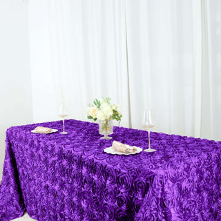 Create a Lavish and Enchanting Atmosphere with Purple Rosette Tablecloth Create a Lavish and Enchanting Atmosphere with Purple Rosette Tablecloth