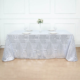 Sophisticated Silver Sequin Tablecloth for Elegant Events
