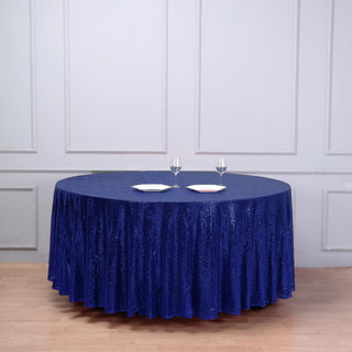 Navy Blue Sequin Tablecloth for Stunning Event Décor