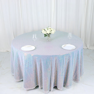 Unleash Your Creativity with the Iridescent Blue Sequin Round Tablecloth