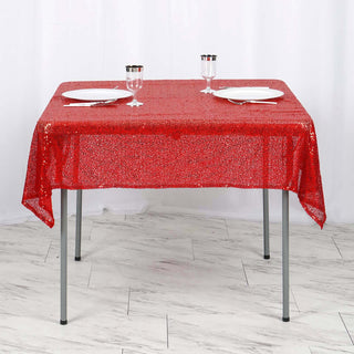 Add a Touch of Elegance with the Red Sequin Tablecloth