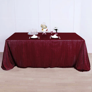 Burgundy Sequin Tablecloth for Elegant Event Decor