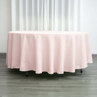 Experience Luxury with the Blush 108" Polyester Round Tablecloth Experience Luxury with the Blush 108" Polyester Round Tablecloth