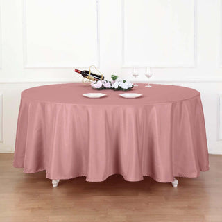 Enhance Your Event with the Dusty Rose 108" Polyester Round Tablecloth Enhance Your Event with the Dusty Rose 108" Polyester Round Tablecloth