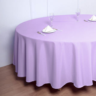 Unleash the Elegance of Lilac with our Polyester Round Tablecloth