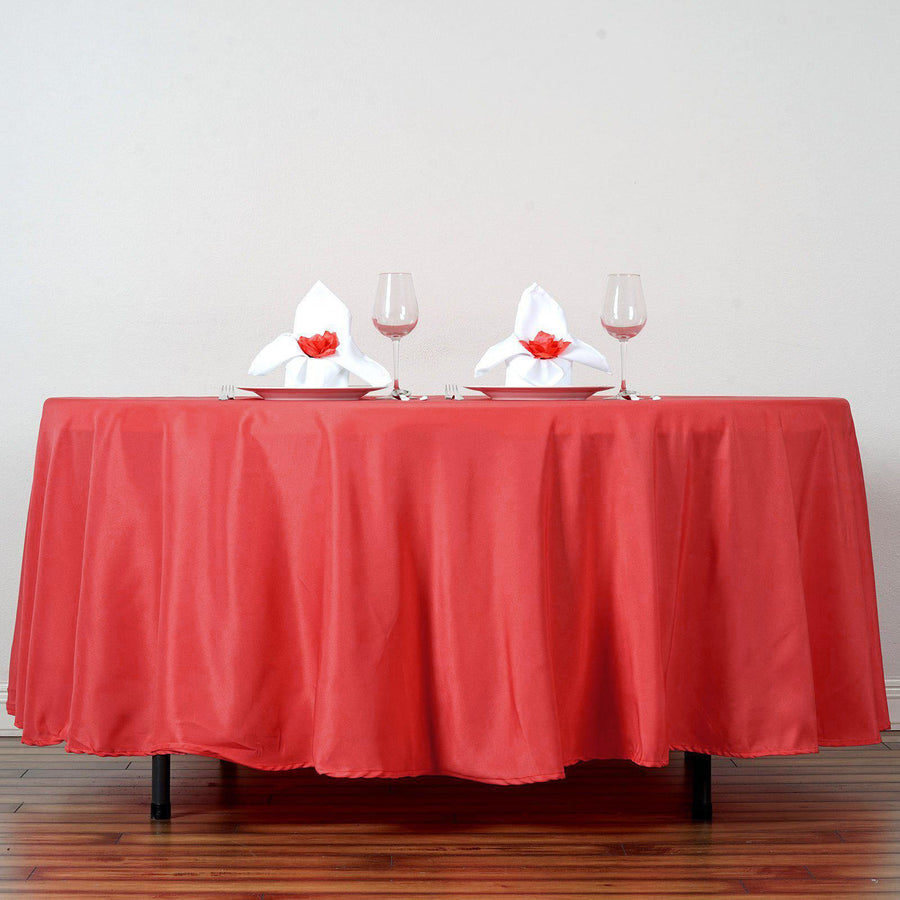 108inch Red Polyester Round Tablecloth