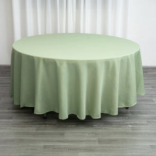 Elevate Your Event with the 108" Sage Green Seamless Polyester Round Tablecloth