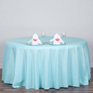 Elevate Your Event with the Stunning Light Blue Round Tablecloth Elevate Your Event with the Stunning Light Blue Round Tablecloth