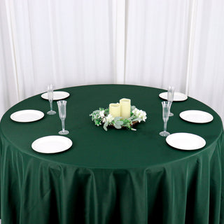 Elevate Your Event Decor with the 120" Hunter Emerald Green Tablecloth