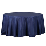 120 inch Navy Blue Polyester Round Tablecloth 