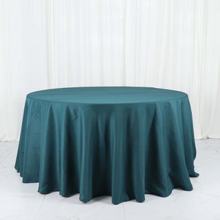 Unleash Your Creativity with the Peacock Teal Polyester Round Tablecloth Unleash Your Creativity with the Peacock Teal Polyester Round Tablecloth