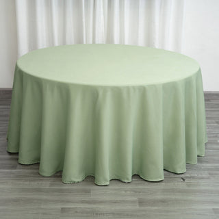 Elevate Your Event Decor with the Sage Green 120" Round Tablecloth