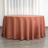 Terracotta (Rust) Seamless Polyester Round Tablecloth - 120inch