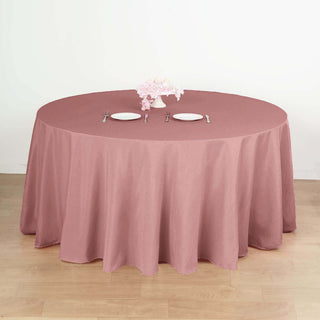 Unleash Your Creativity with the 132" Dusty Rose Seamless Polyester Round Tablecloth Unleash Your Creativity with the 132" Dusty Rose Seamless Polyester Round Tablecloth