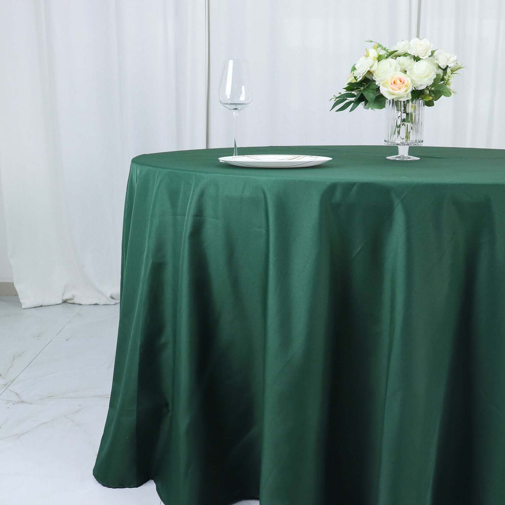 132 Emerald Green Polyester Round Tablecloth 