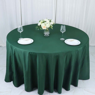 Create Unforgettable Moments with the Hunter Emerald Green Polyester Round Tablecloth Create Unforgettable Moments with the Hunter Emerald Green Polyester Round Tablecloth