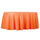 132Inch Orange Seamless Polyester Round Tablecloth