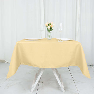Elegant Champagne Square Polyester Tablecloth for Your Special Occasions Elegant Champagne Square Polyester Tablecloth for Your Special Occasions
