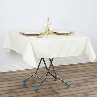 Easy to Use and Maintain: The Ivory Premium Polyester Square Tablecloth Easy to Use and Maintain: The Ivory Premium Polyester Square Tablecloth