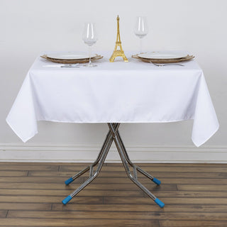 Elevate Your Event with the 54x54 White Seamless Premium Polyester Square Tablecloth