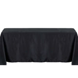 54x96Inch Black Polyester Linen Rectangle Tablecloth