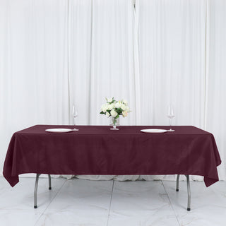 Elevate Your Event with the Burgundy Seamless Polyester Linen Rectangle Tablecloth