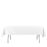 54x96Inch White Polyester Linen Rectangle Tablecloth