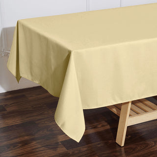 Unleash Your Creativity with the Champagne Seamless Polyester Rectangular Tablecloth
