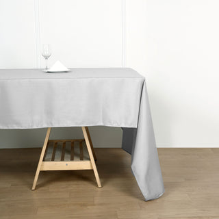 Create an Elegant Atmosphere with the Silver Polyester Tablecloth