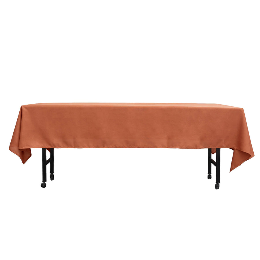 Terracotta (Rust) Seamless Polyester Rectangular Tablecloth - 60x102inch