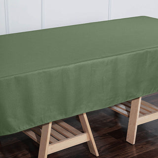 Experience Elegance and Versatility with the Olive Green Polyester Rectangular Tablecloth