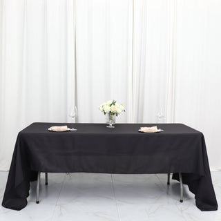 Enhance Your Dining Experience with the Black Seamless Polyester Rectangular Tablecloth
