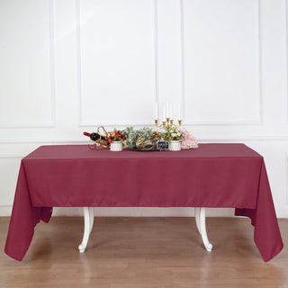 Elevate Your Event with the Burgundy Polyester Rectangular Tablecloth