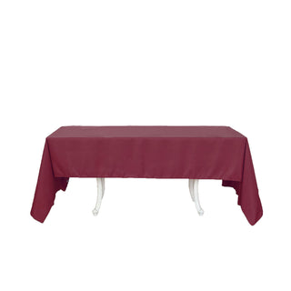 Create a Luxurious Atmosphere with the Burgundy Polyester Rectangular Tablecloth