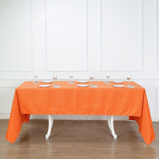 Add a Pop of Color to Your Event with the Orange Polyester Tablecloth