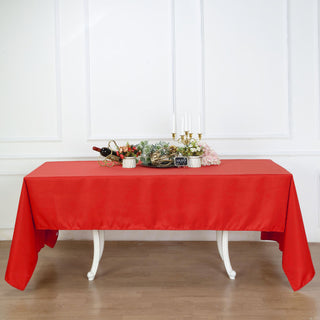 Add Elegance to Your Event with the Red Polyester Tablecloth