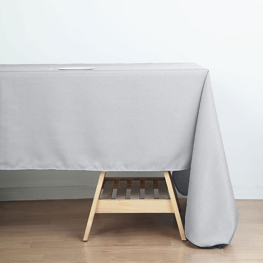 60x126Inch Silver Seamless Polyester Rectangular Tablecloth