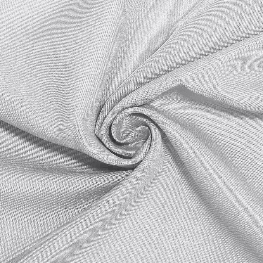 60x126Inch Silver Seamless Polyester Rectangular Tablecloth#whtbkgd