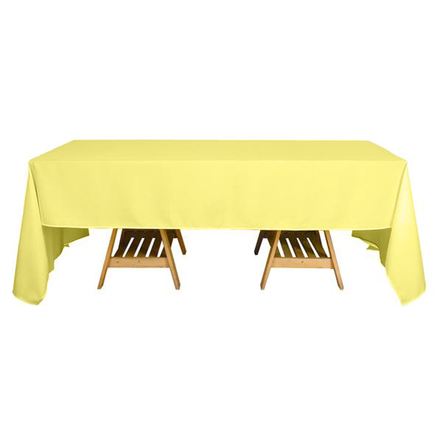 60x126Inch Yellow Seamless Polyester Rectangular Tablecloth