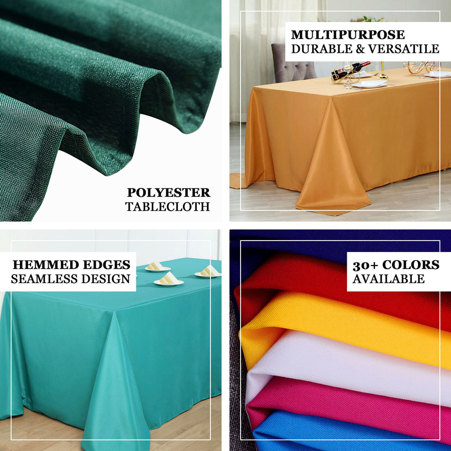 72x120Inch Royal Blue Polyester Rectangle Tablecloth, Reusable Linen Tablecloth
