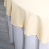 70inch Round Beige Polyester Linen Tablecloth