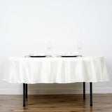 70inch Round Ivory Polyester Linen Tablecloth