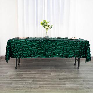 Add a Touch of Elegance with the Emerald Green Sequin Tablecloth