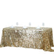 90X132 Champagne Big Payette Sequin Rectangle Tablecloth Premium