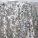 90"x132" Silver Big Payette Sequin Rectangle Tablecloth Premium#whtbkgd